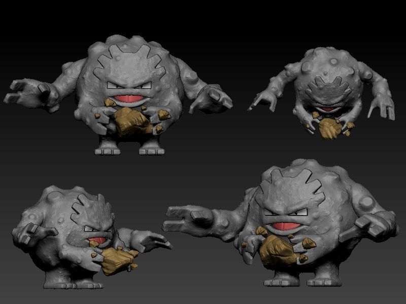 pokemon geodude evolution pack 3D print model_11