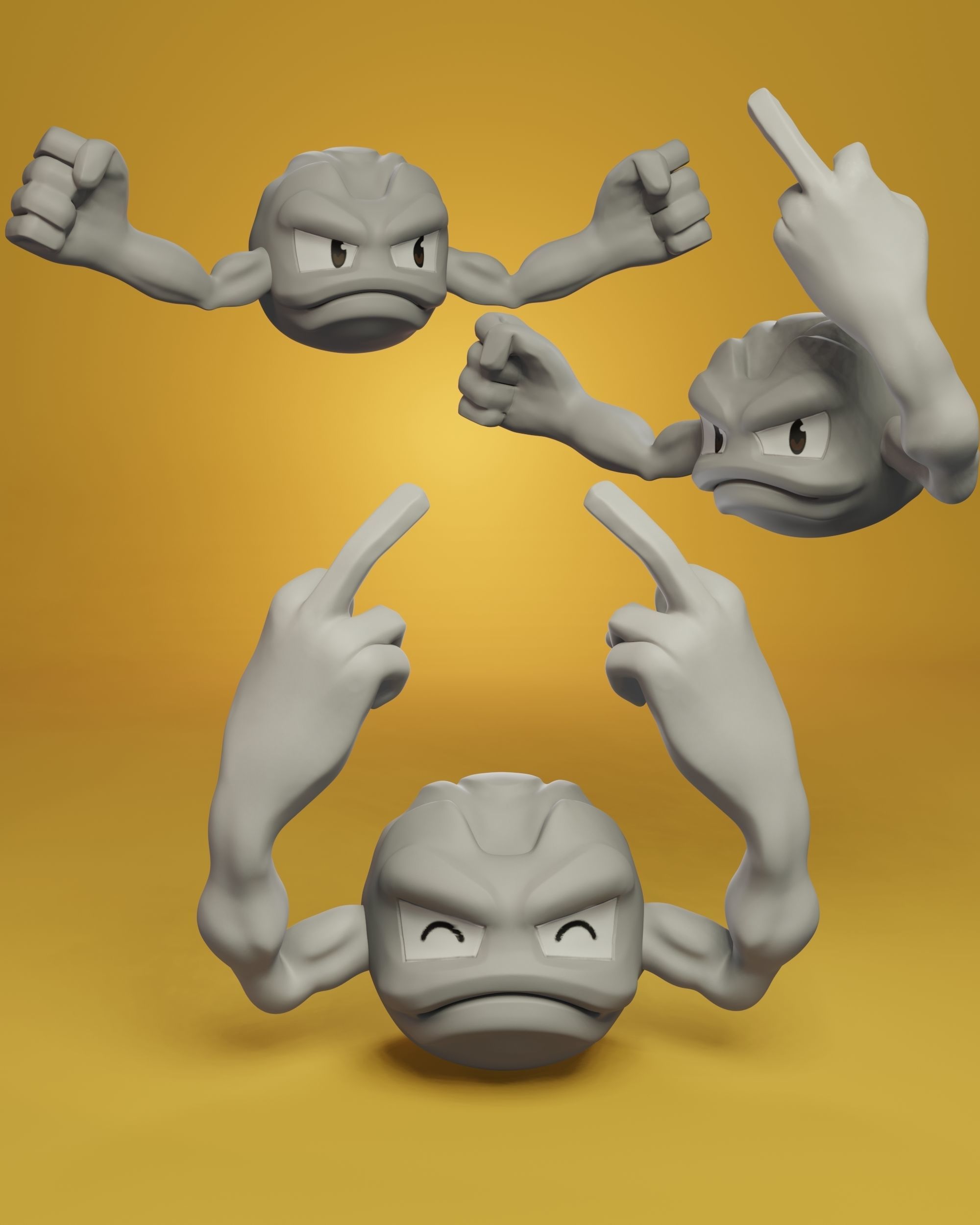 pokemon geodude evolution pack 3D print model_27