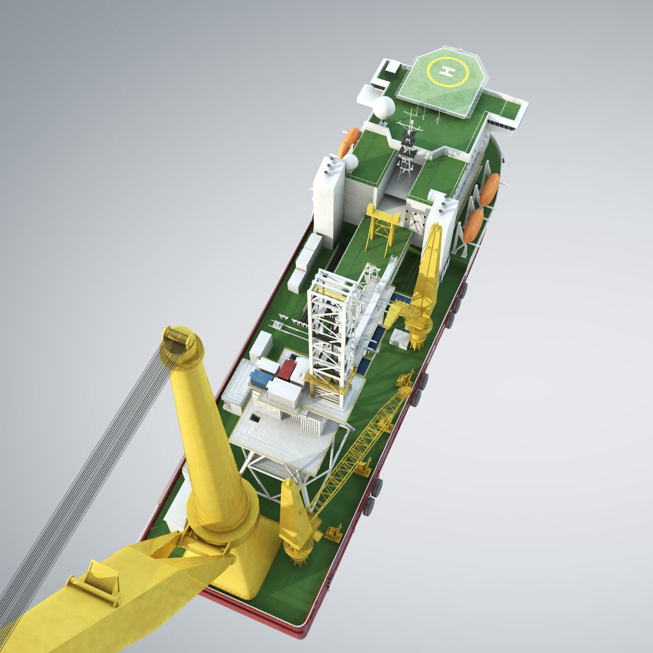 Pipelay Crane Vessel SK 3000 3D model_1