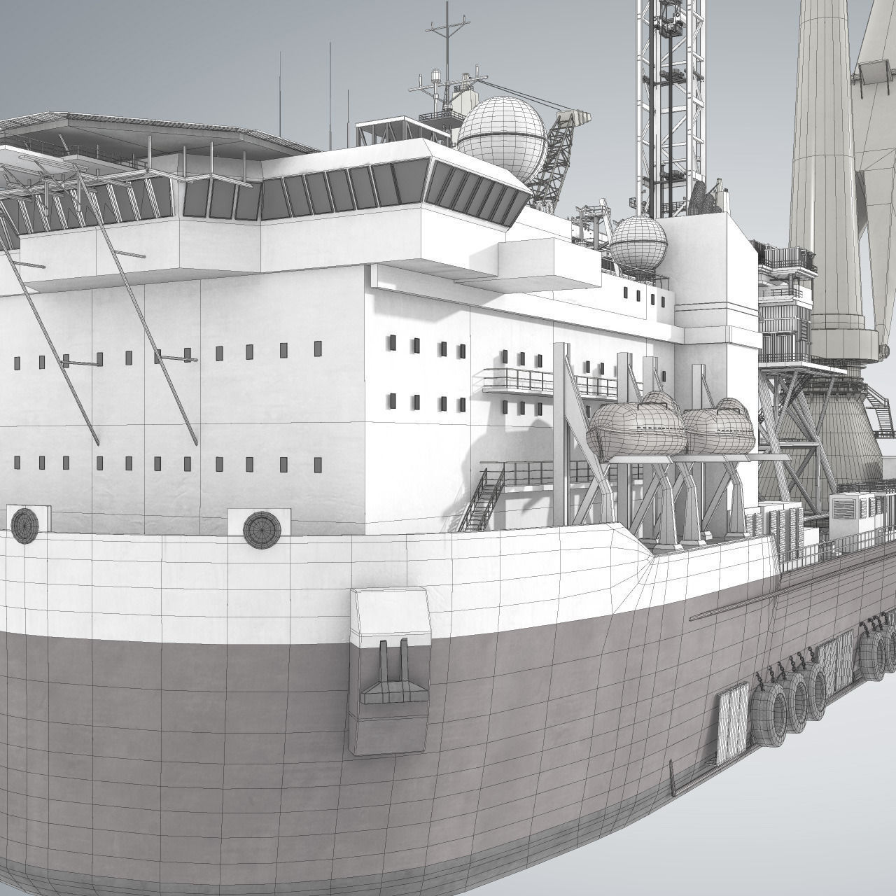 Pipelay Crane Vessel SK 3000 3D model_9