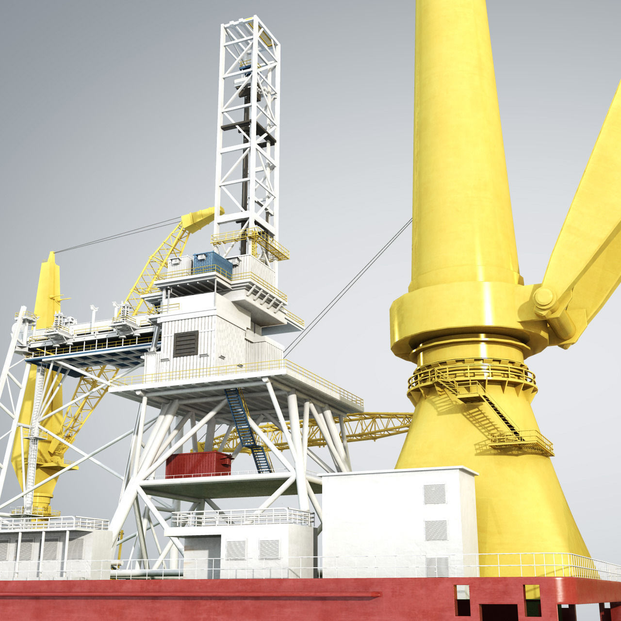 Pipelay Crane Vessel SK 3000 3D model_2