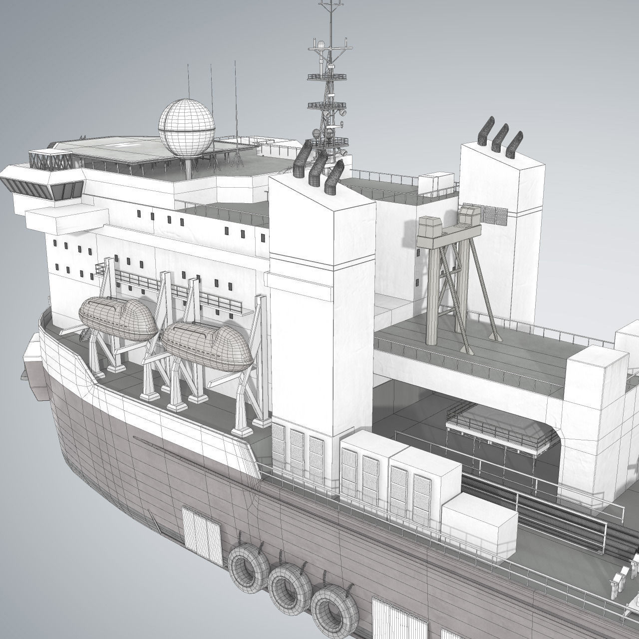 Pipelay Crane Vessel SK 3000 3D model_8