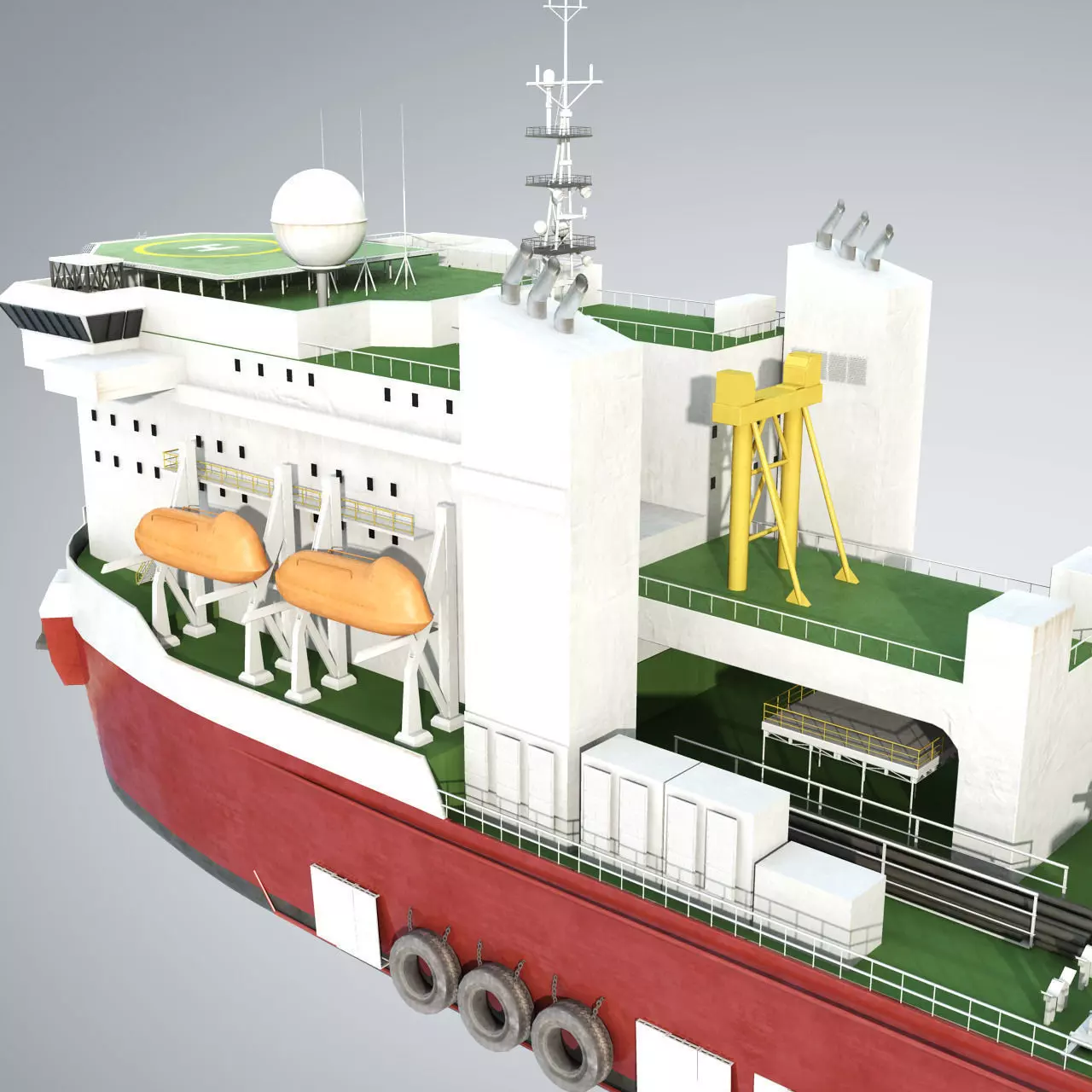 Pipelay Crane Vessel SK 3000 3D model_0