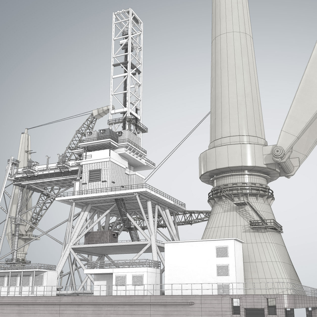 Pipelay Crane Vessel SK 3000 3D model_10