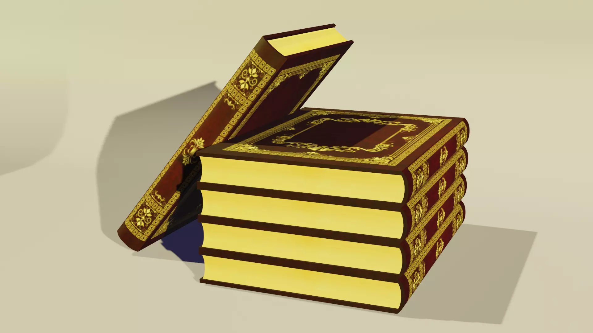 3D Book stack of books Free low-poly 3D model