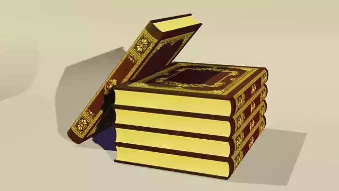 3D Book stack of books