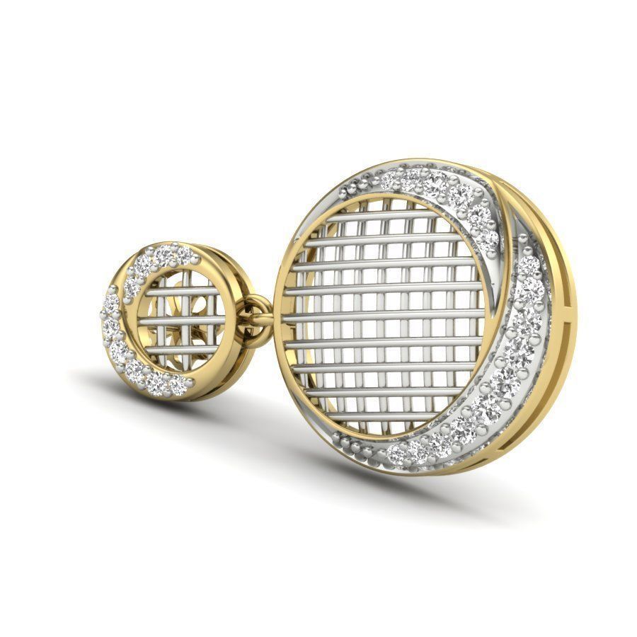 Alder Root Stud Earring  3D print model_6