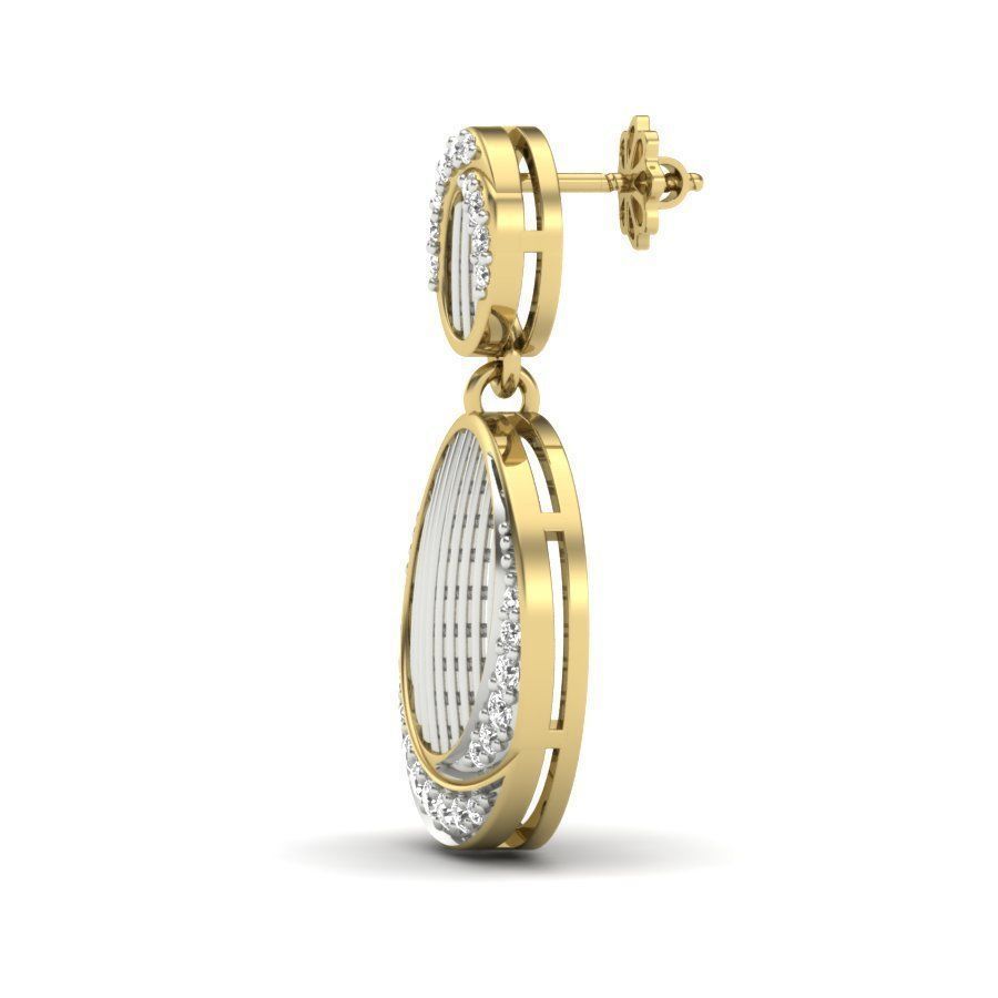 Alder Root Stud Earring  3D print model_5