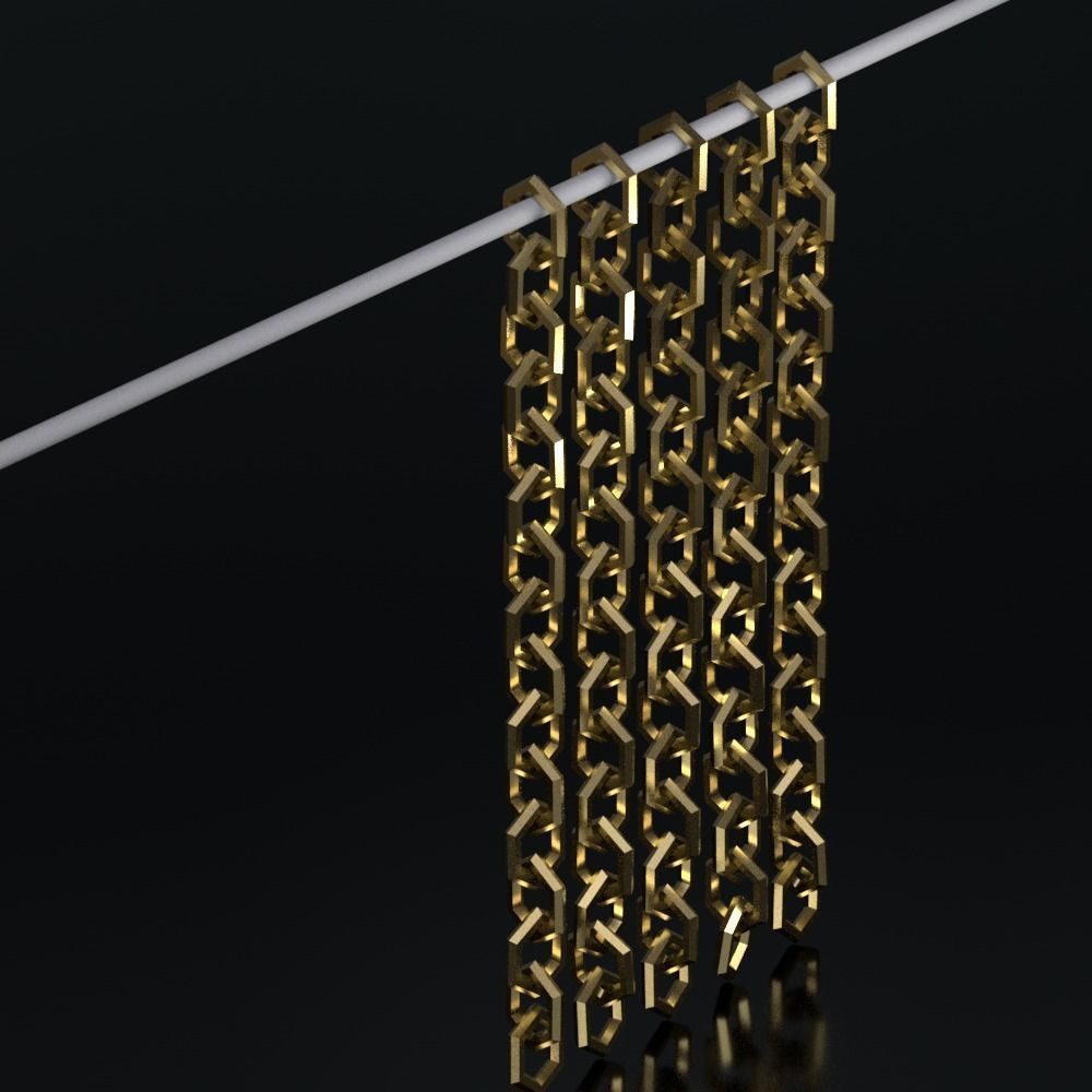 Chains pile of metal screws 3D model_1