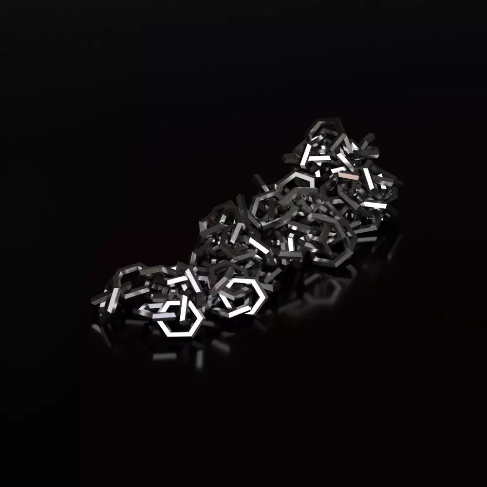 Chains pile of metal screws 3D model_0