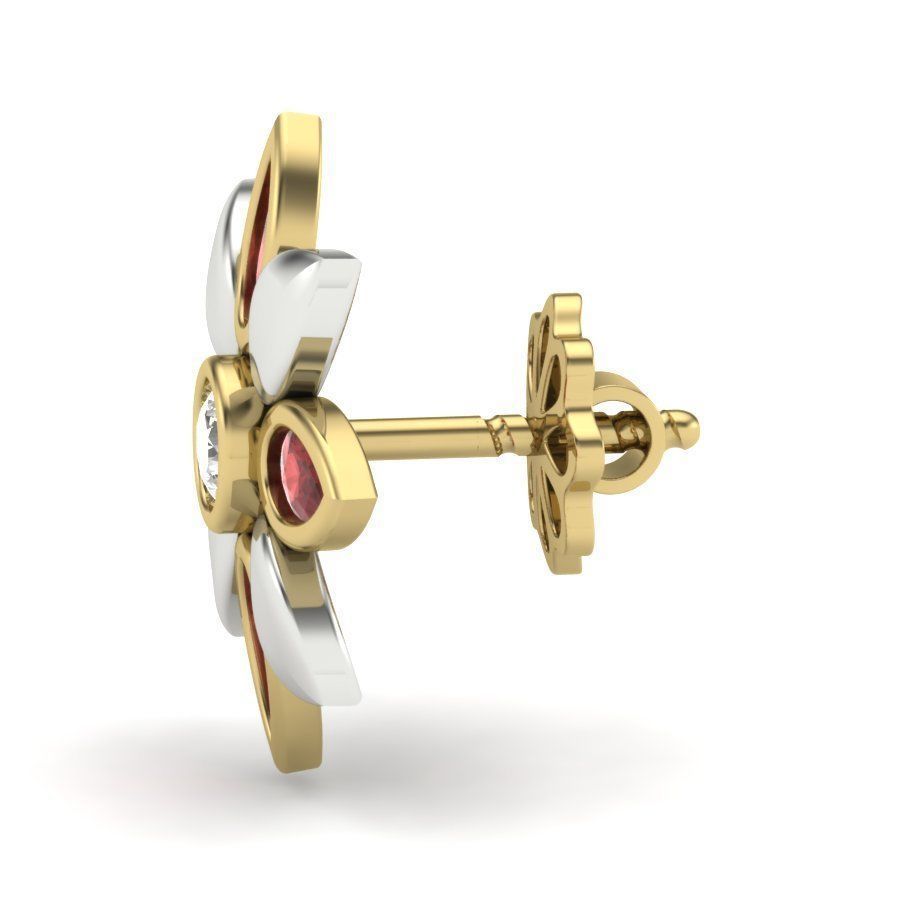 Classic Pear Stone Earrings 3D print model_5