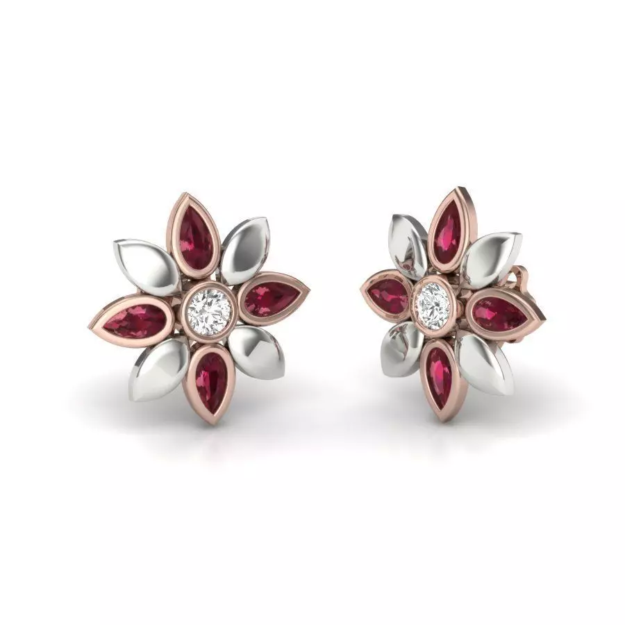 Classic Pear Stone Earrings 3D print model_0