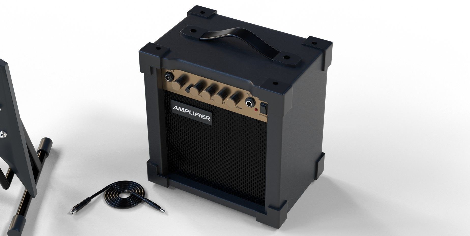 Electric Guitar and amplifier 3D model_2