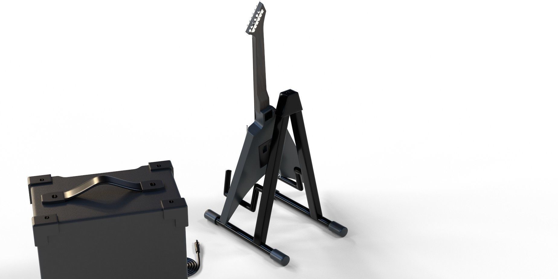 Electric Guitar and amplifier 3D model_3