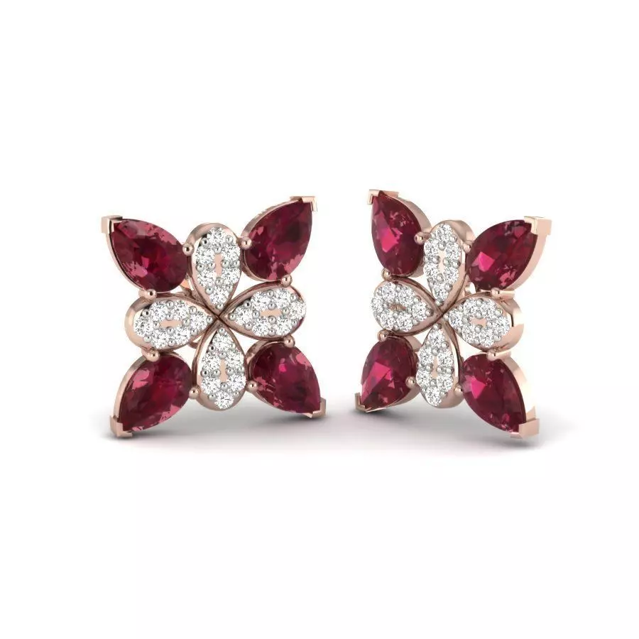 Exclusive Pear Stone earrings 3D print model