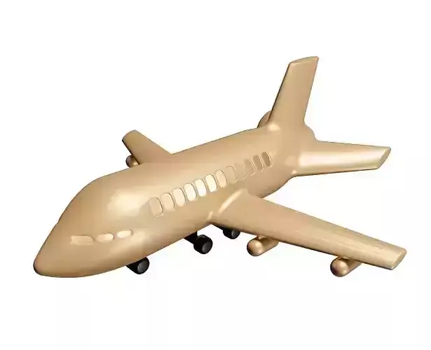 Spectacular Cartoon Aeroplane Low-poly 3D model