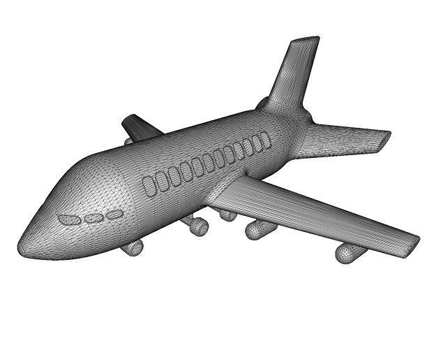 Spectacular Cartoon Aeroplane Low-poly 3D model_4