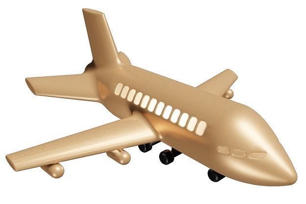 Spectacular Cartoon Aeroplane Low-poly 3D model_2