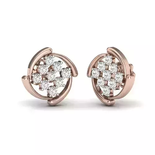 Diamond Hoop Earrings  3D print model