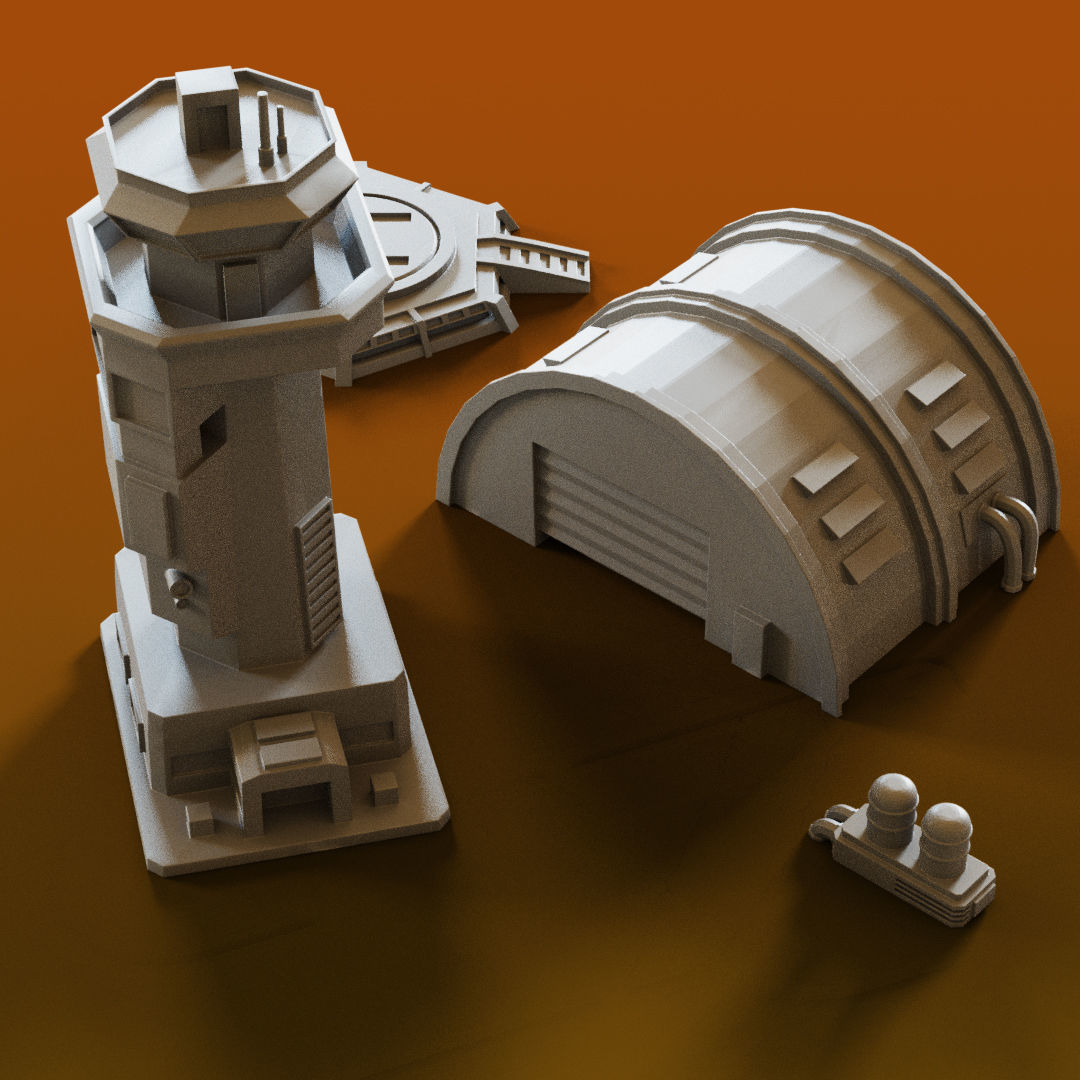 Futuristic Urban 6mm Scale 3D Printable Assets 3D print model_8