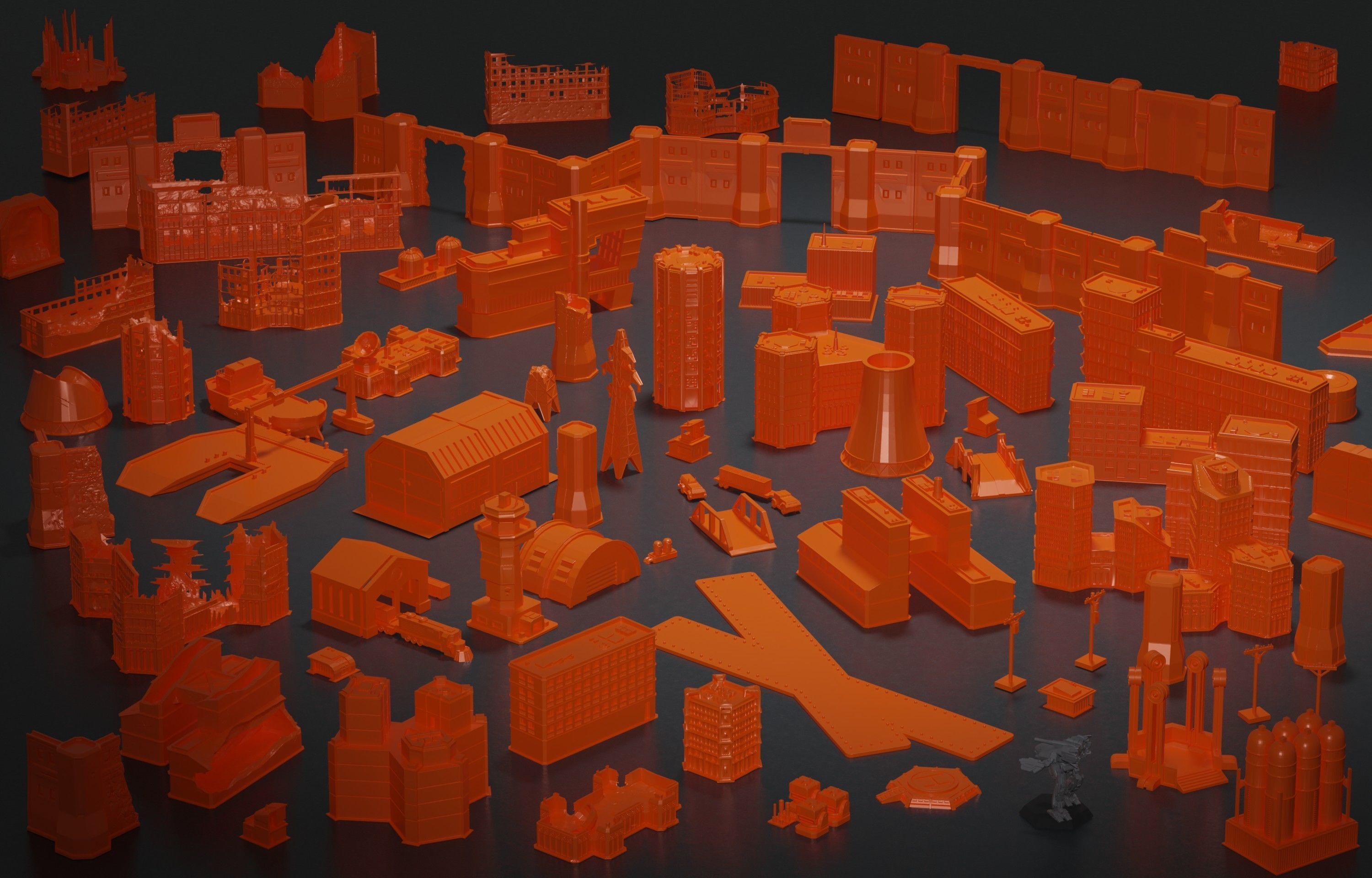 Futuristic Urban 6mm Scale 3D Printable Assets 3D print model_2