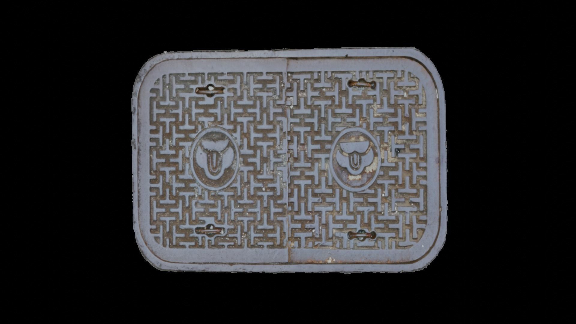 Korean style 7 manhole set 3D model_8