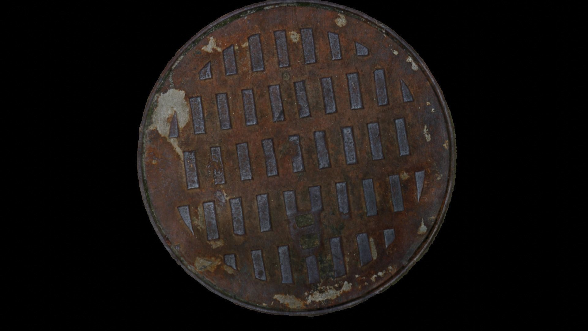 Korean style 7 manhole set 3D model_3