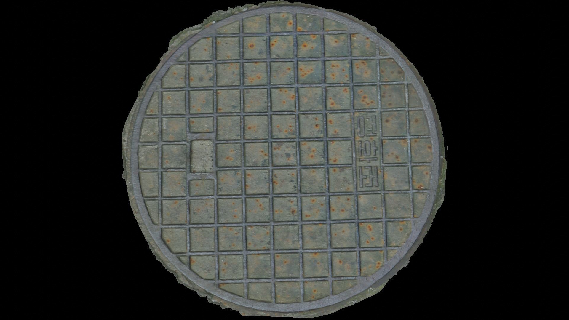Korean style 7 manhole set 3D model_2
