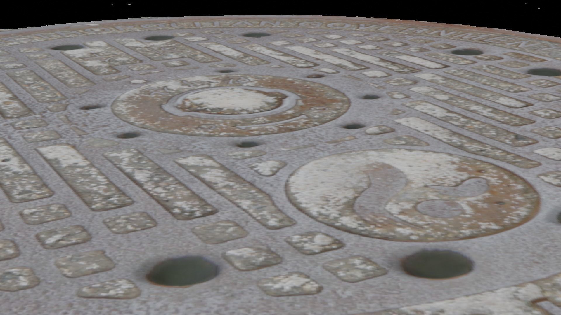 Korean style 7 manhole set 3D model_11