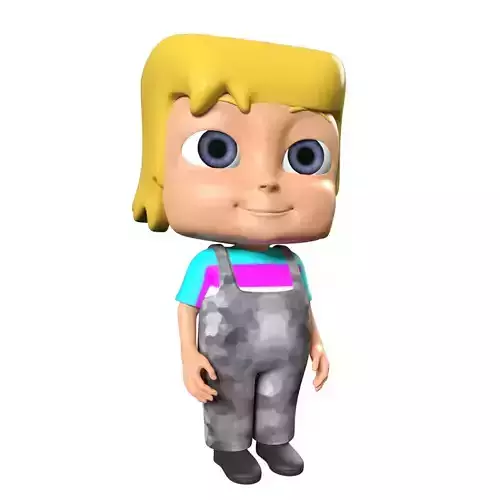 Cartoon Boy Rigged Low-poly 3D model