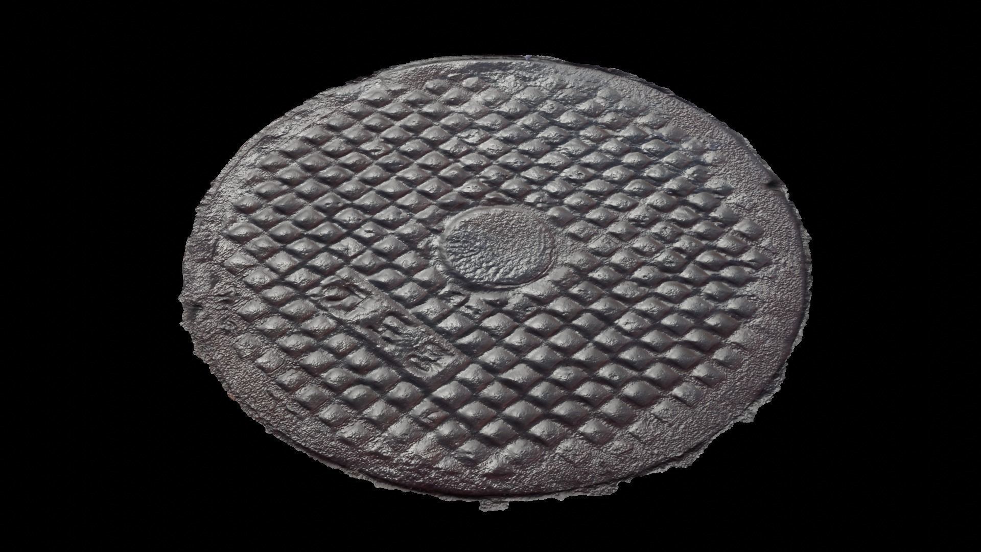 Korean style 7 manhole set 3D model_2