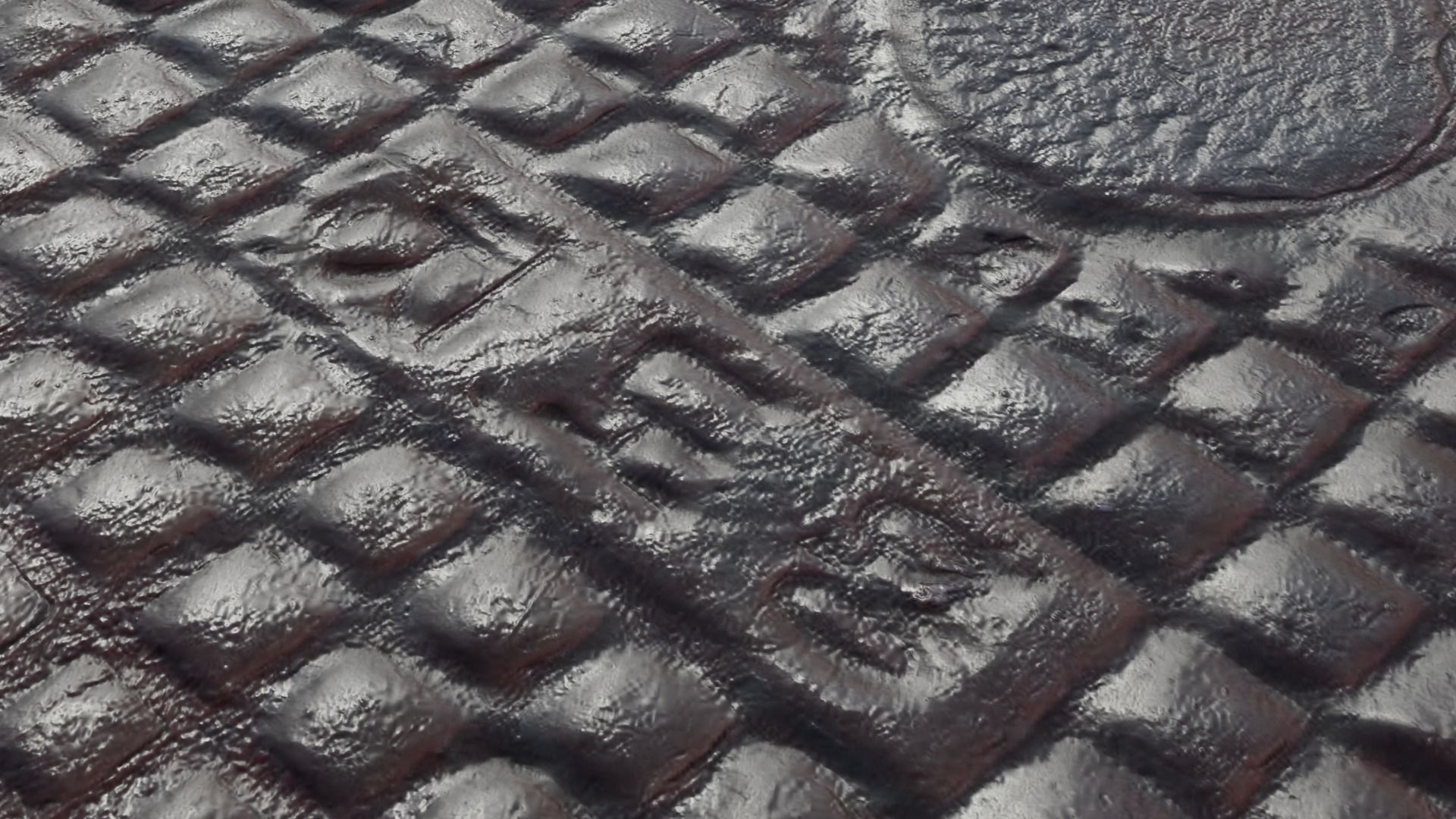 Korean style 7 manhole set 3D model_8