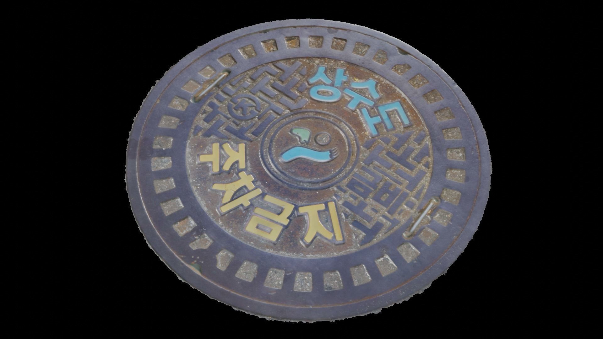 Korean style 7 manhole set 3D model_11