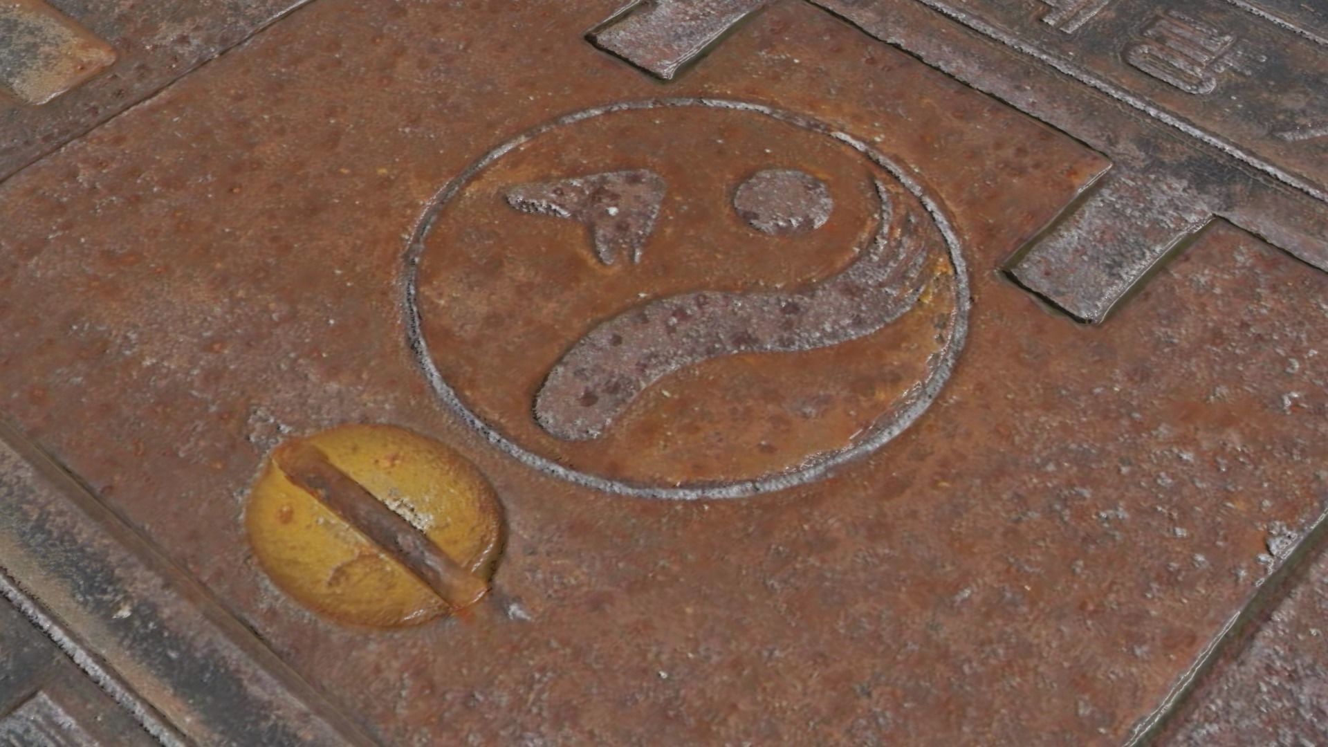 Korean style 7 manhole set 3D model_10