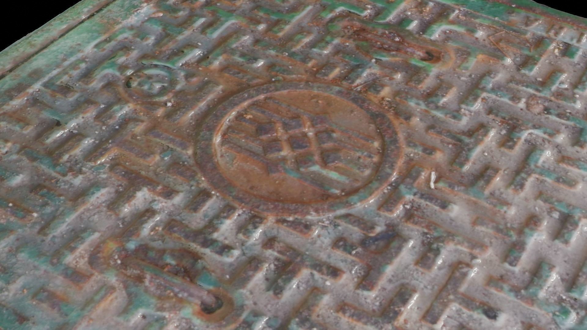 Korean style 7 manhole set 3D model_13