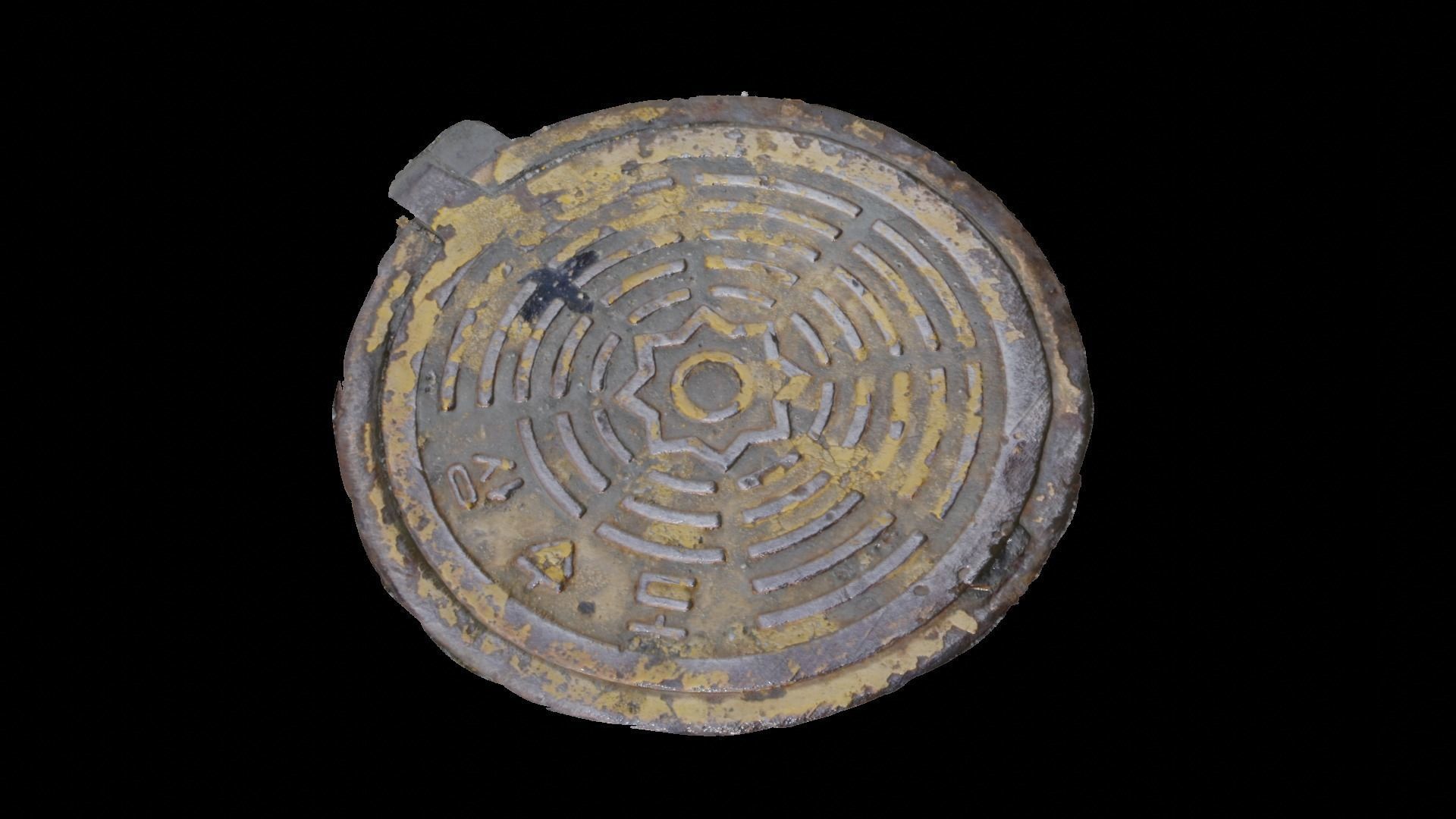 Korean style 7 manhole set 3D model_4