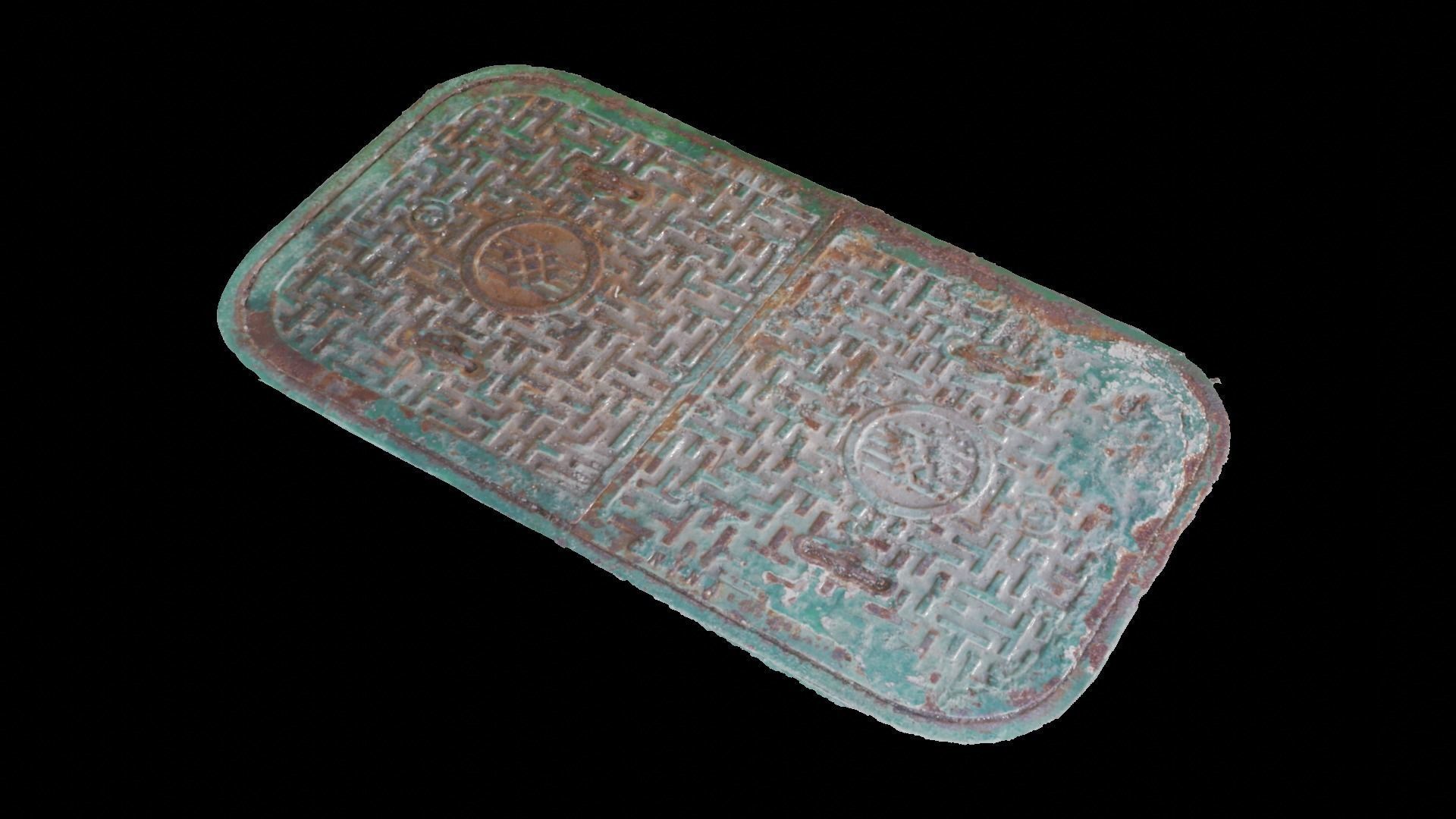 Korean style 7 manhole set 3D model_7