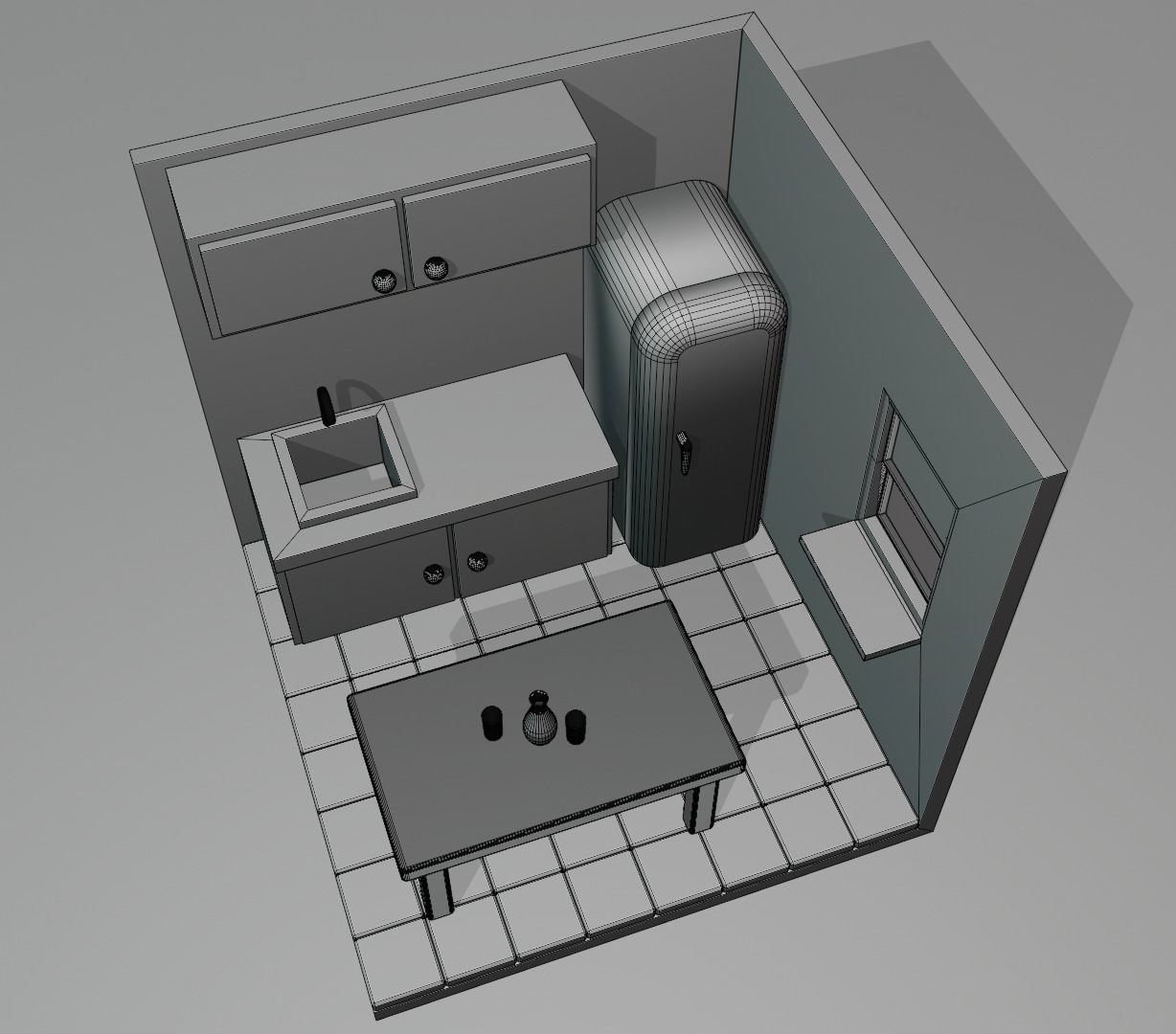 isometric kitchen Low-poly 3D model_18