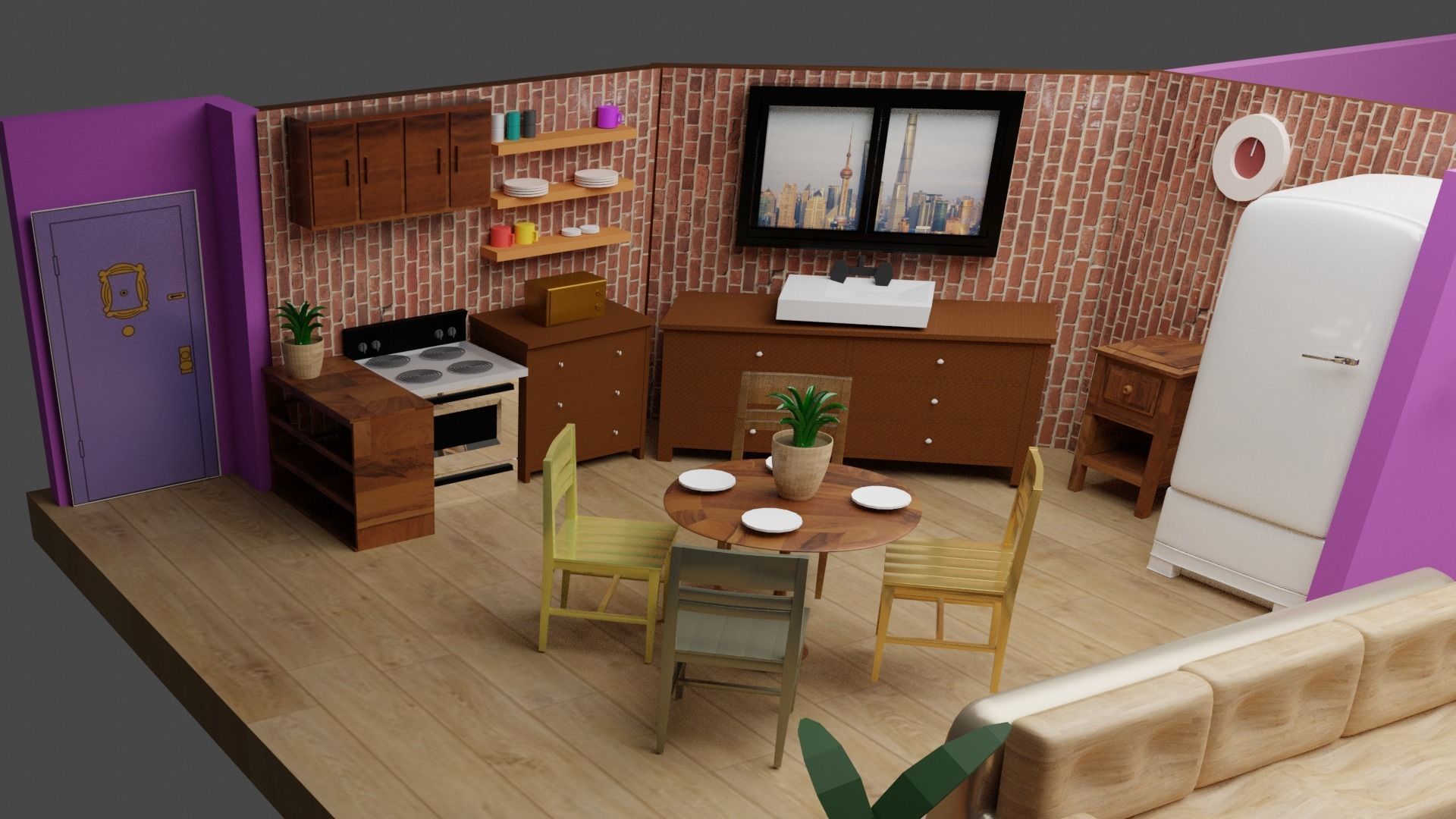 FRIENDS Monica Apartment 3D model_2