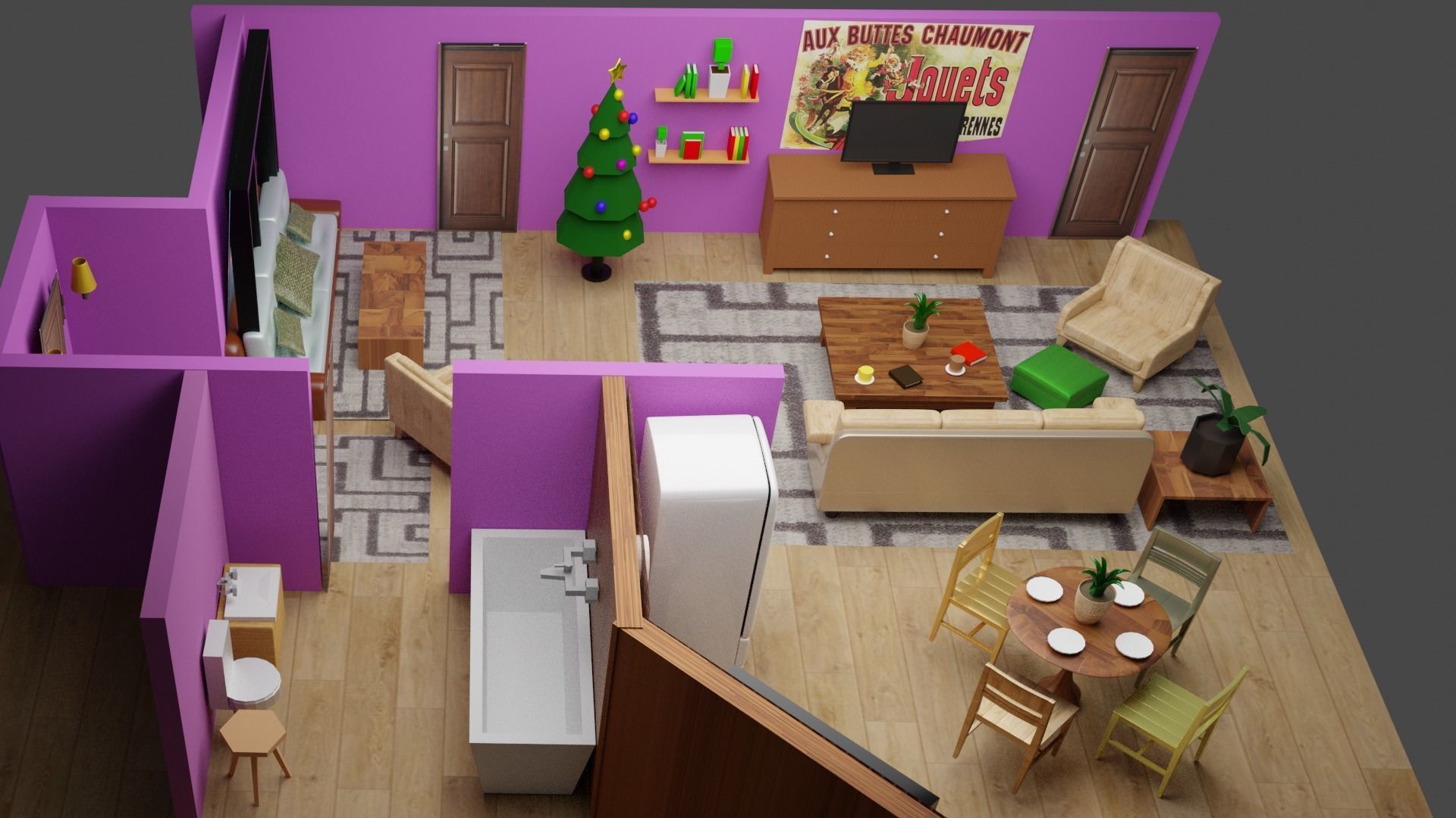 FRIENDS Monica Apartment 3D model_4