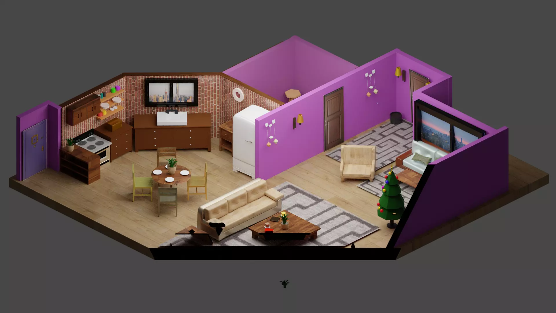 FRIENDS Monica Apartment 3D model_0