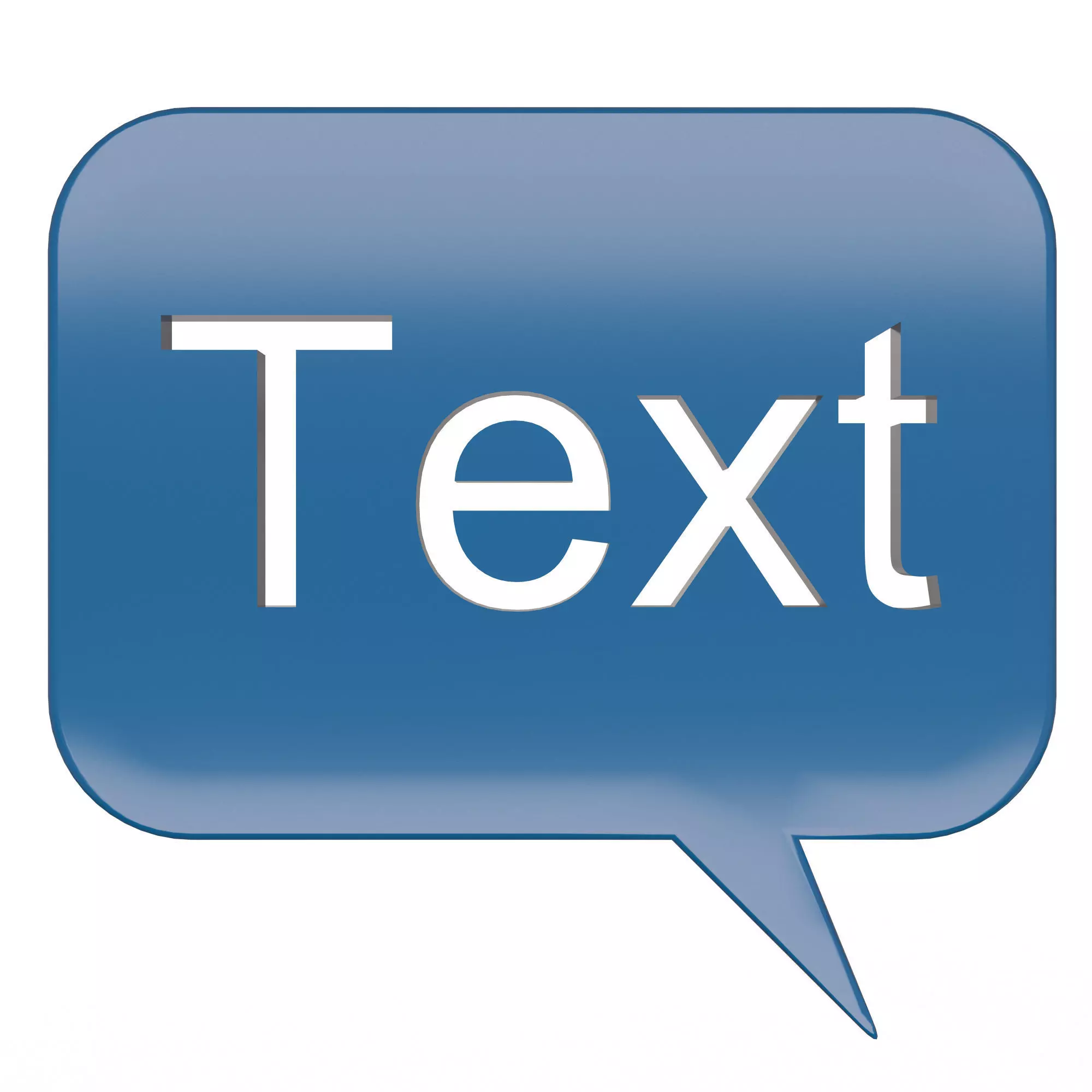 Blue Speech Bubble Message Low-poly 3D model