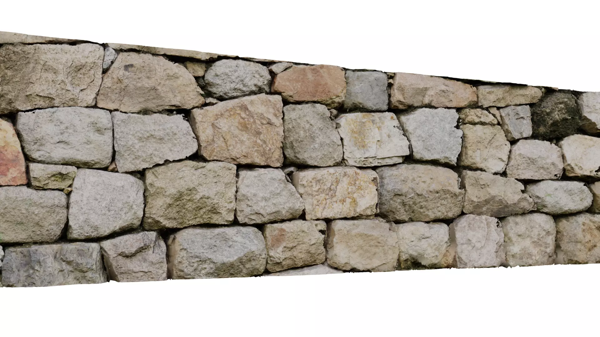 Korean Style Stone Wall 3D model_0