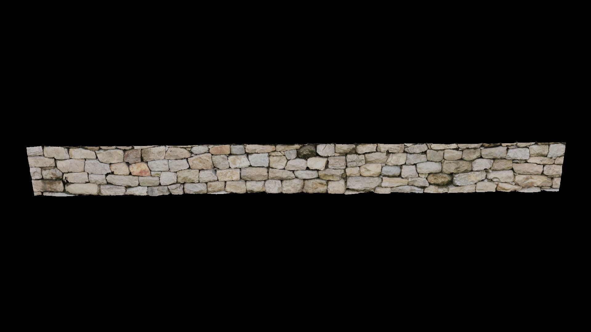 Korean Style Stone Wall 3D model_3