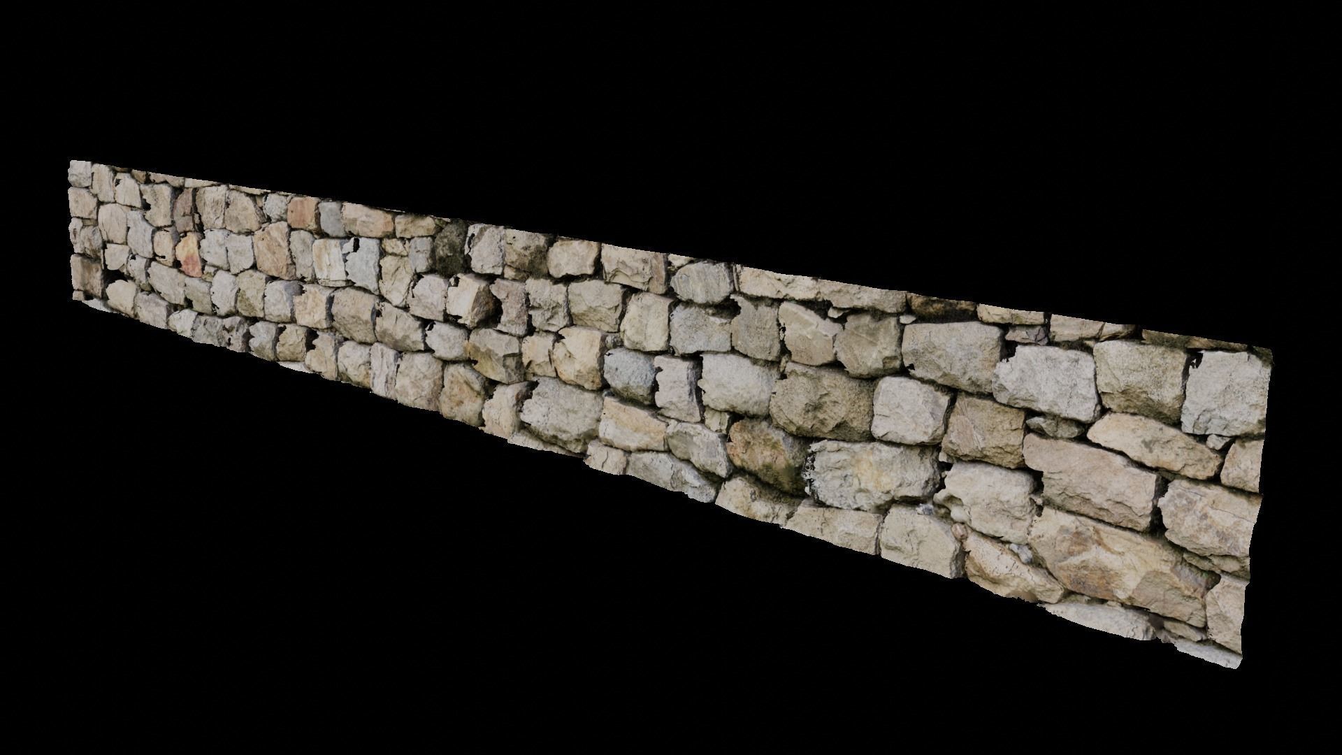 Korean Style Stone Wall 3D model_2