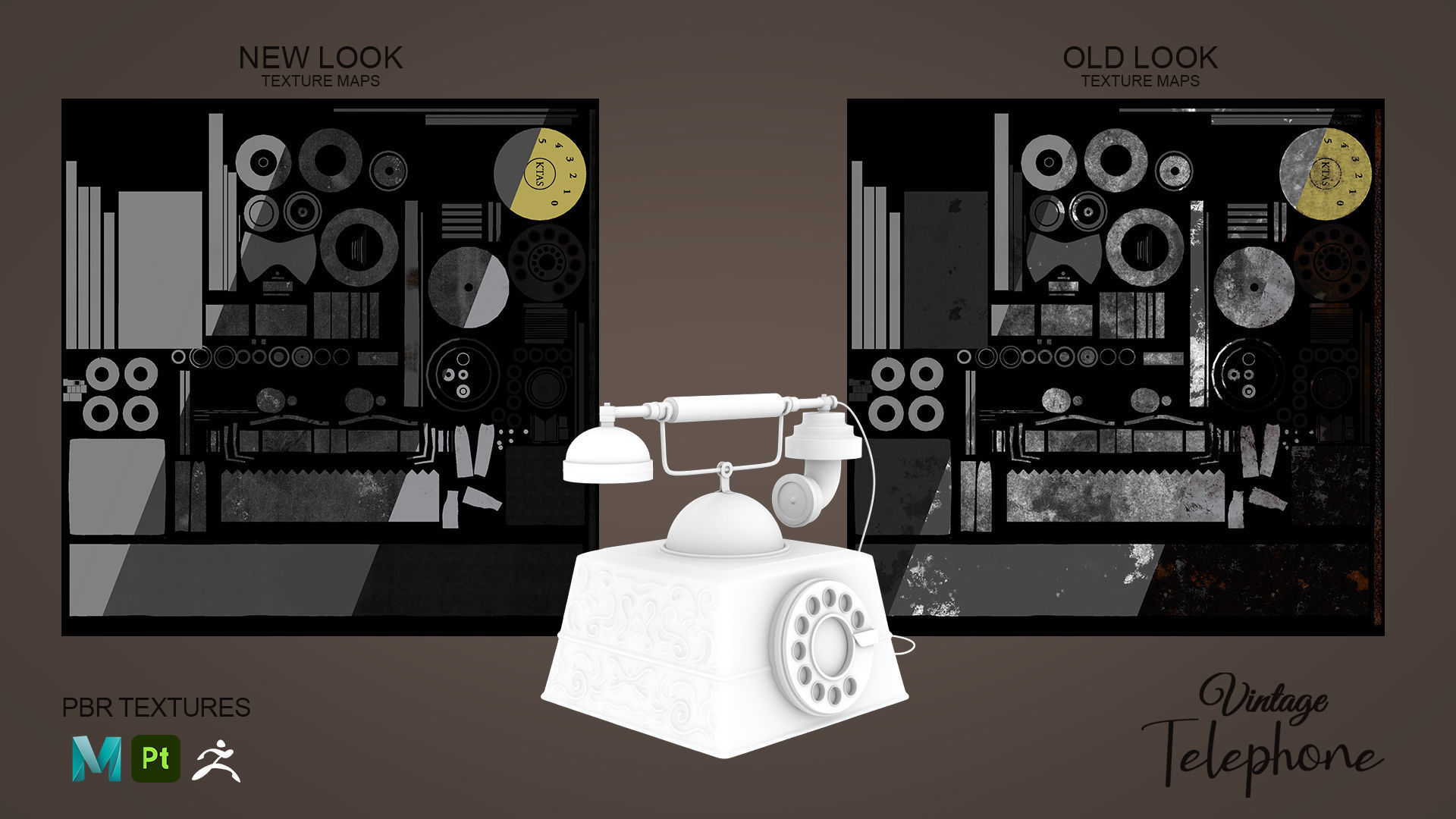Vintage Telephone - 3D Model 3D model_4