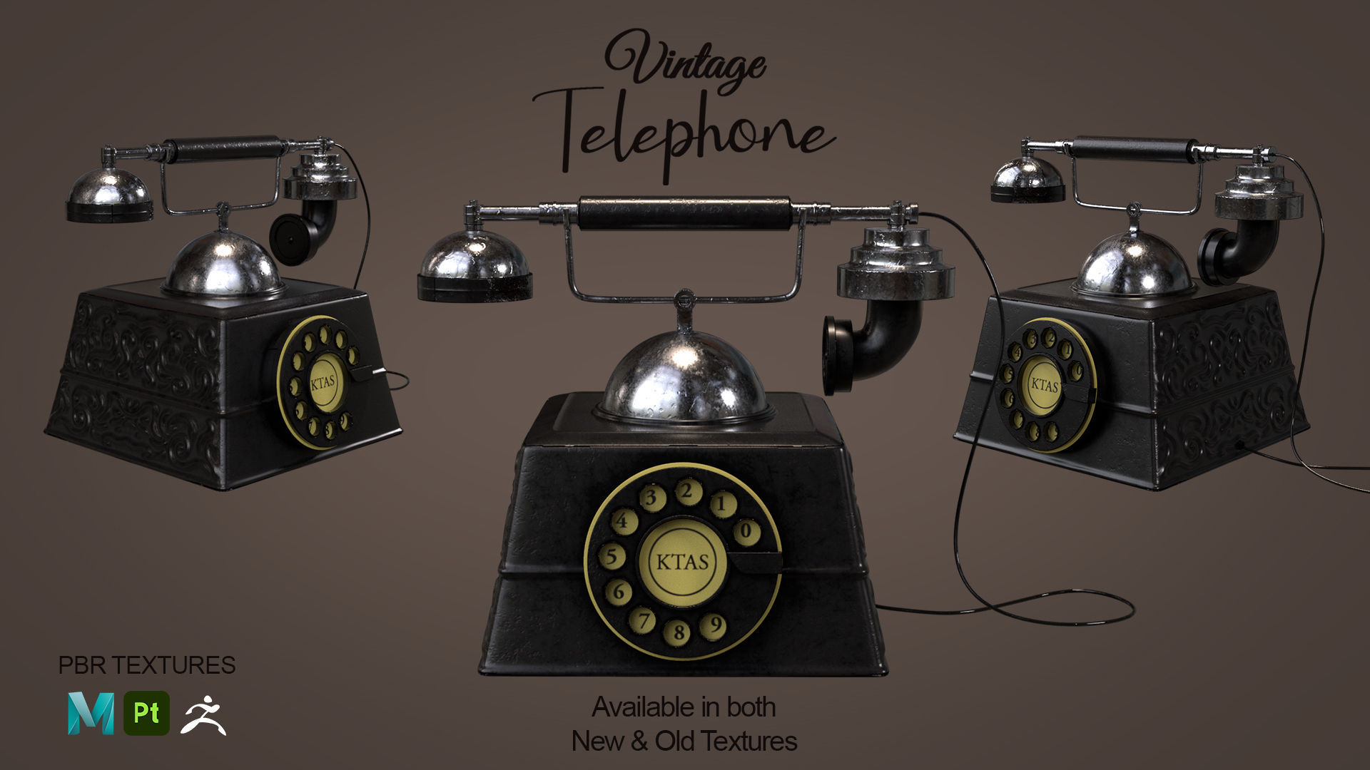 Vintage Telephone - 3D Model 3D model_2