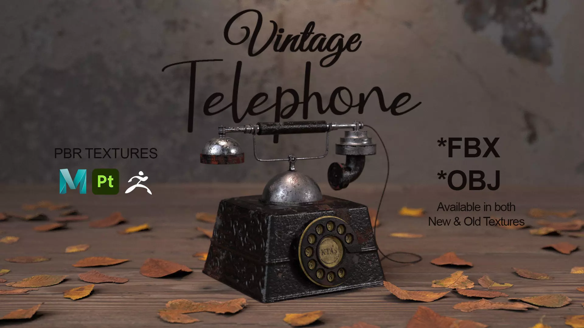 Vintage Telephone - 3D Model 3D model_0