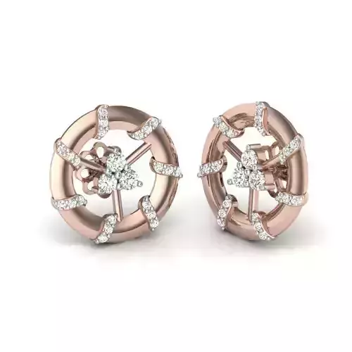 Earrings 3D print model gold diamond stud earring 3D print model