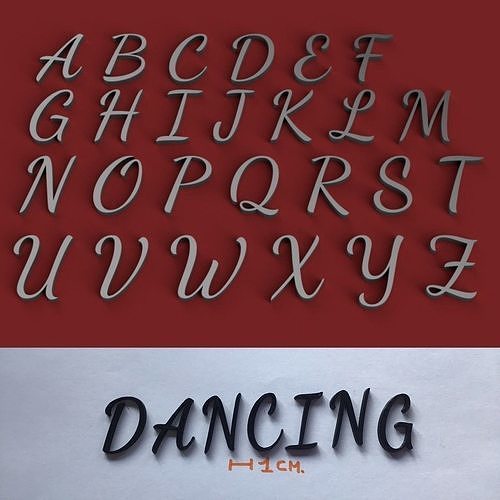 DANCING uppercase and lowercase 3D Letters STL FILE  3D print model